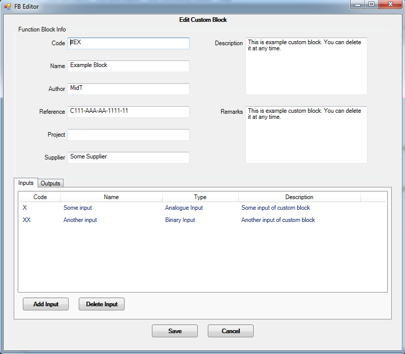 SCD function block (template) editor